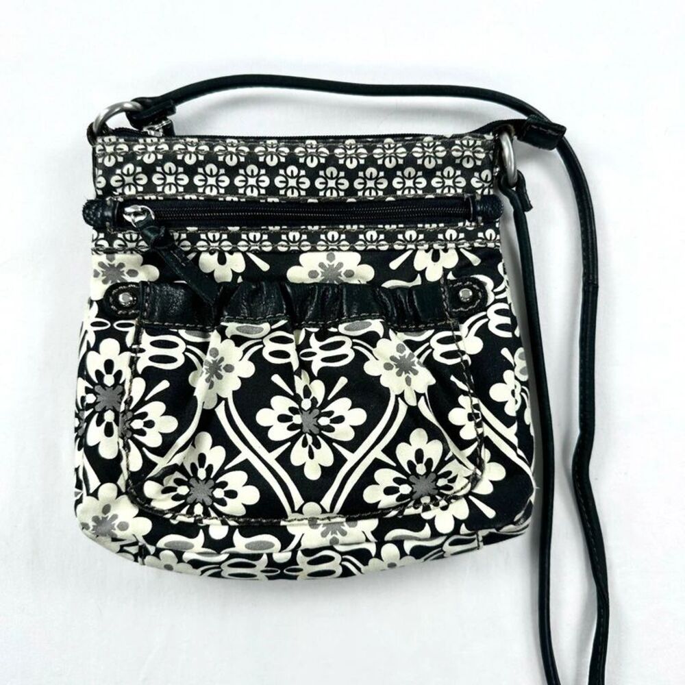 Fossil Faux Leather Crossbody Bag Floral Shoulder Purse